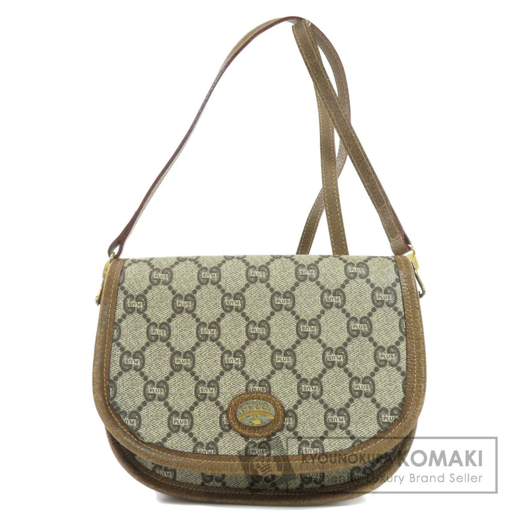 Gucci shoulder bag GG monogram canvas brown leather